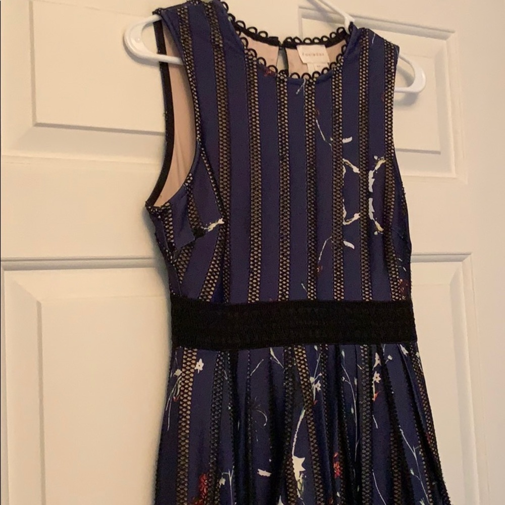 Anthropologie blue & black floral dress